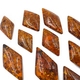 Cognac Amber Rhombus Shape Cabochons